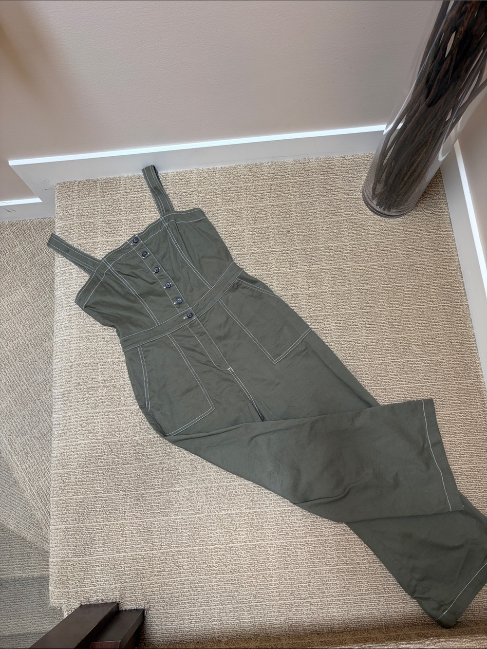 Chelsea28 Olive Green Utility Jumpsuit